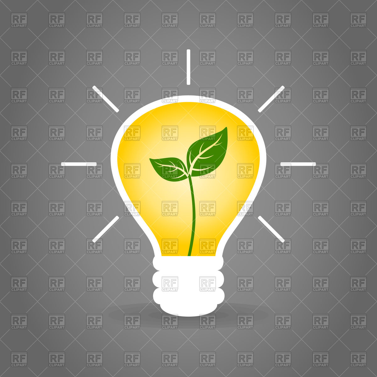 1200x1200 Plant In Lightbulb Icon Vector Image Of Plants And Animals