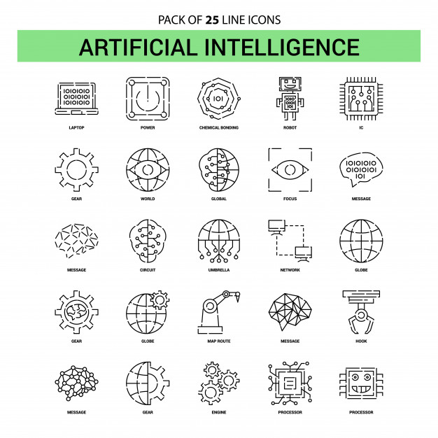 626x626 Artificial Intelligence Line Icon Set
