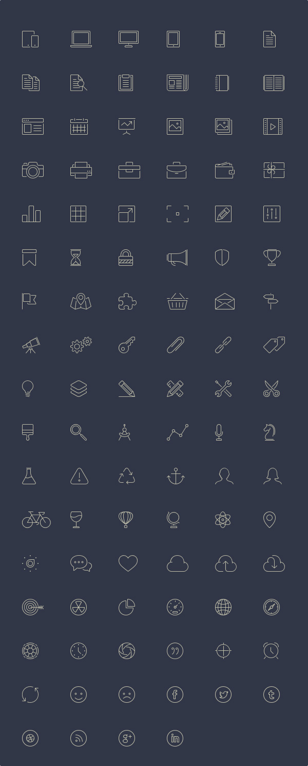 600x1490 Free Line Icon Sets