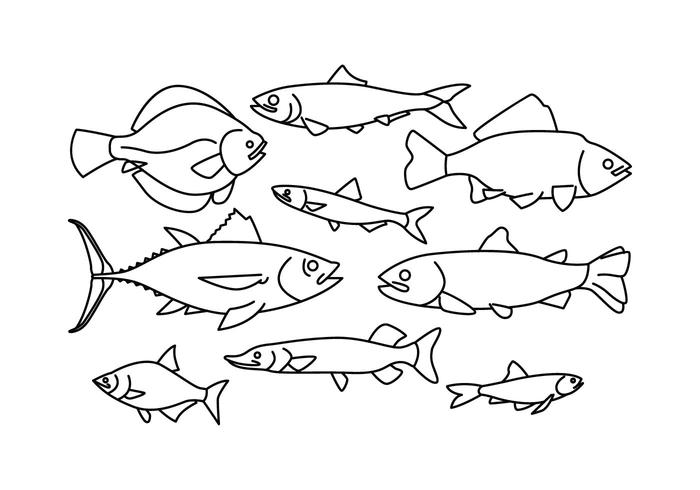 700x490 Free Fish Line Icon Vector