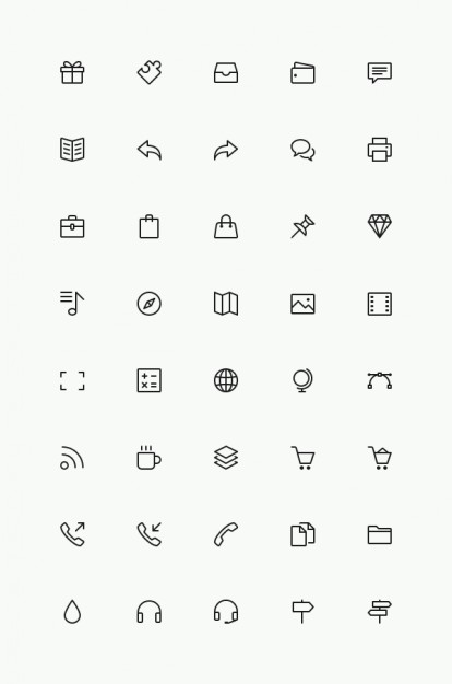 414x626 Simple Line Icons Vector Free Download