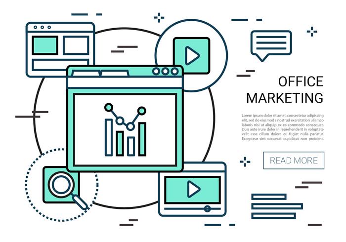 700x490 Free Linear Vector Office Marketing Icon Set