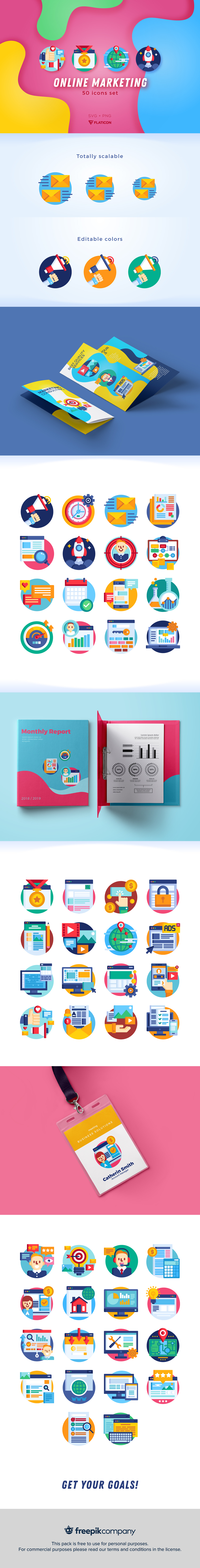 850x6674 Free Online Marketing Seo Icon Set