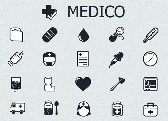 Free Black And White Medical Icon Set 580x418 Free Black And White Medical Icon Set
