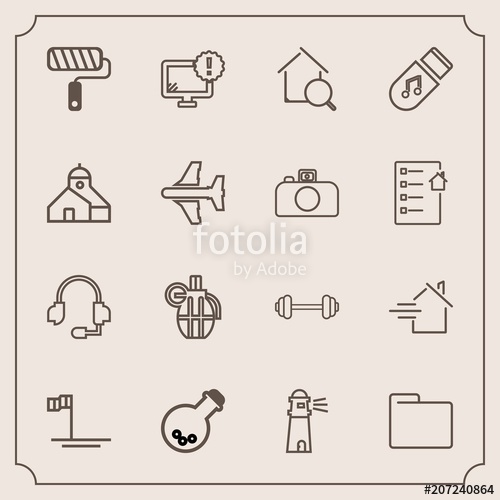 Modern, Simple Vector Icon Set With Home, Light, Roller, War 500x500 Modern, Simple Vector Icon Set With Home, Light, Roller, War
