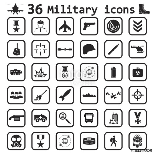 Military Icon Set Icon Stock Image And Royalty Free Vector 500x500 Military Icon Set Icon Stock Image And Royalty Free Vector