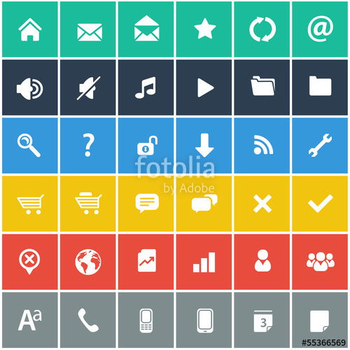 Flat Icons Set 500x500 Flat Icons Set