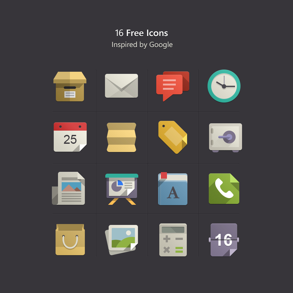 960x960 Free Flat Design Icon Set + Demo