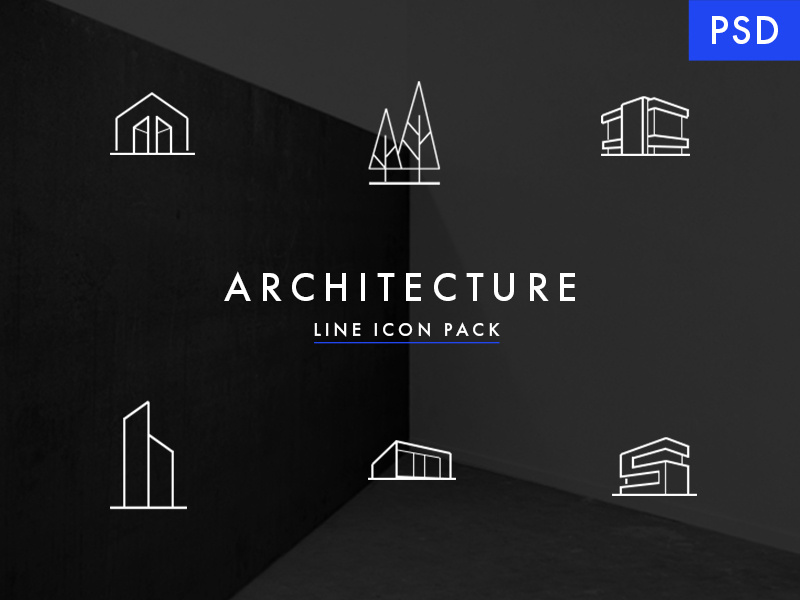 800x600 Minimal Architecture Line Icon Pack
