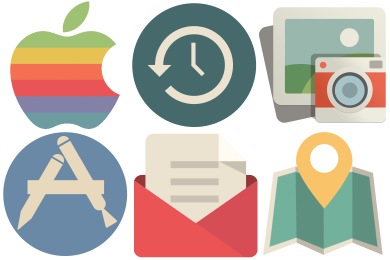 390x260 Flat Retro Modern Iconset