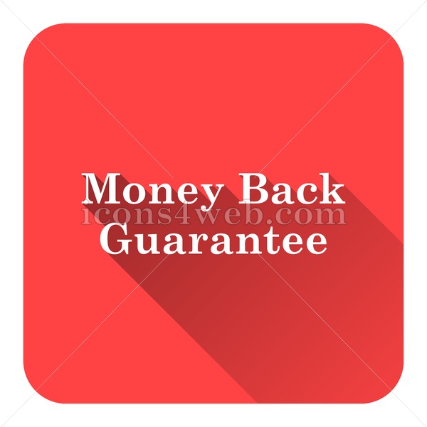 600x600 Money Back Guarantee Flat Icon With Long Shadow Vector