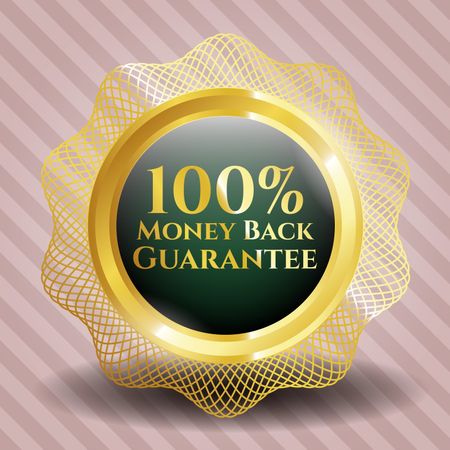 450x450 Money Back Guarantee Golden Icon Complex Design With Background