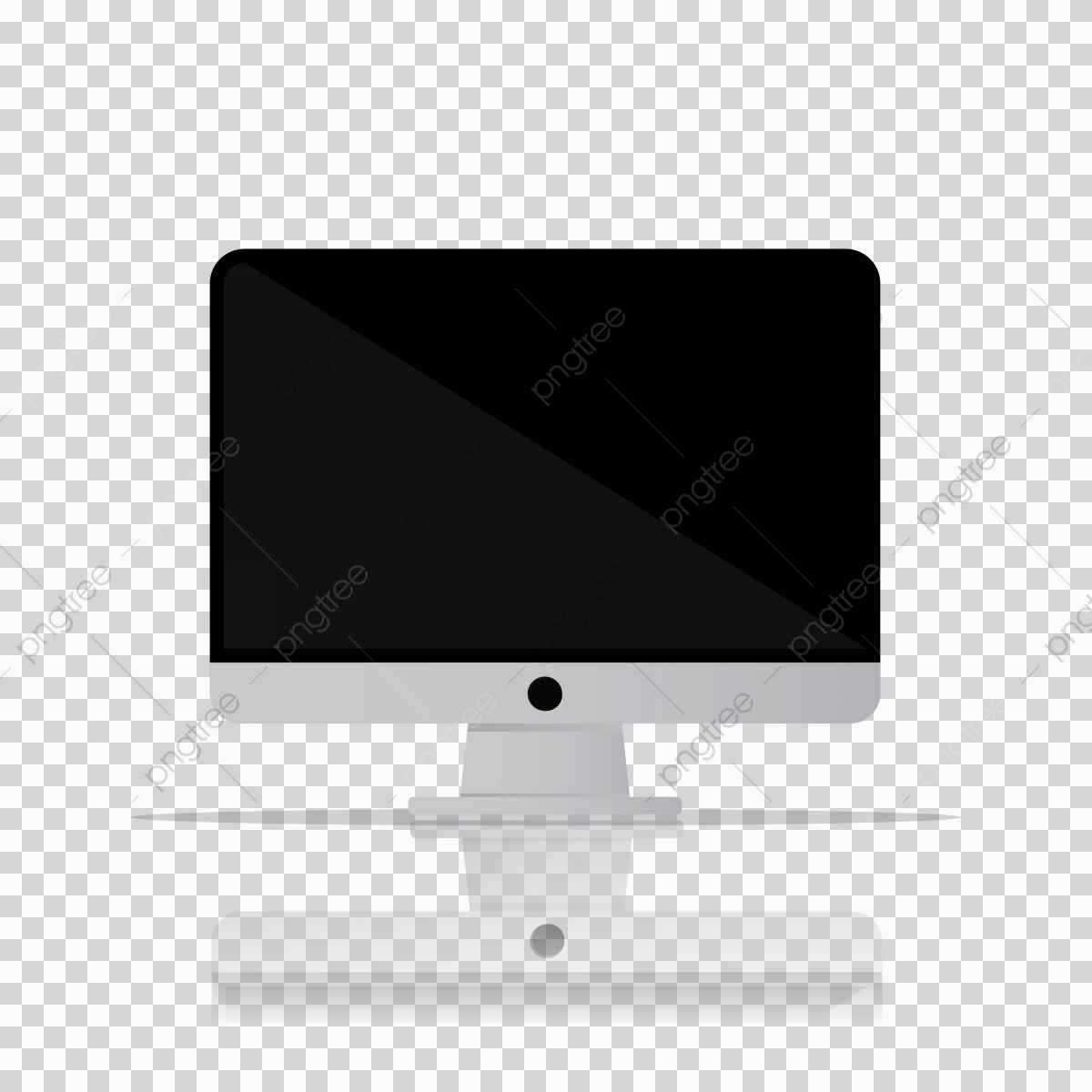 1200x1200 Isolated Desktop Computer Icon Pc Monitor Icon In Transparent B