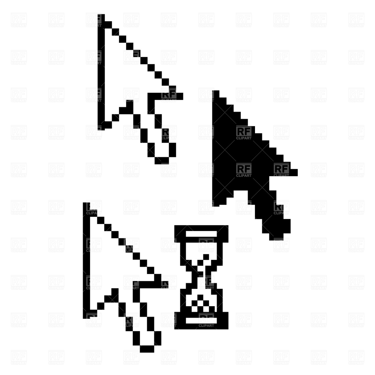 1200x1200 Mouse Pointer With Hourglass Icons Vector Image Of Signs, Symbols