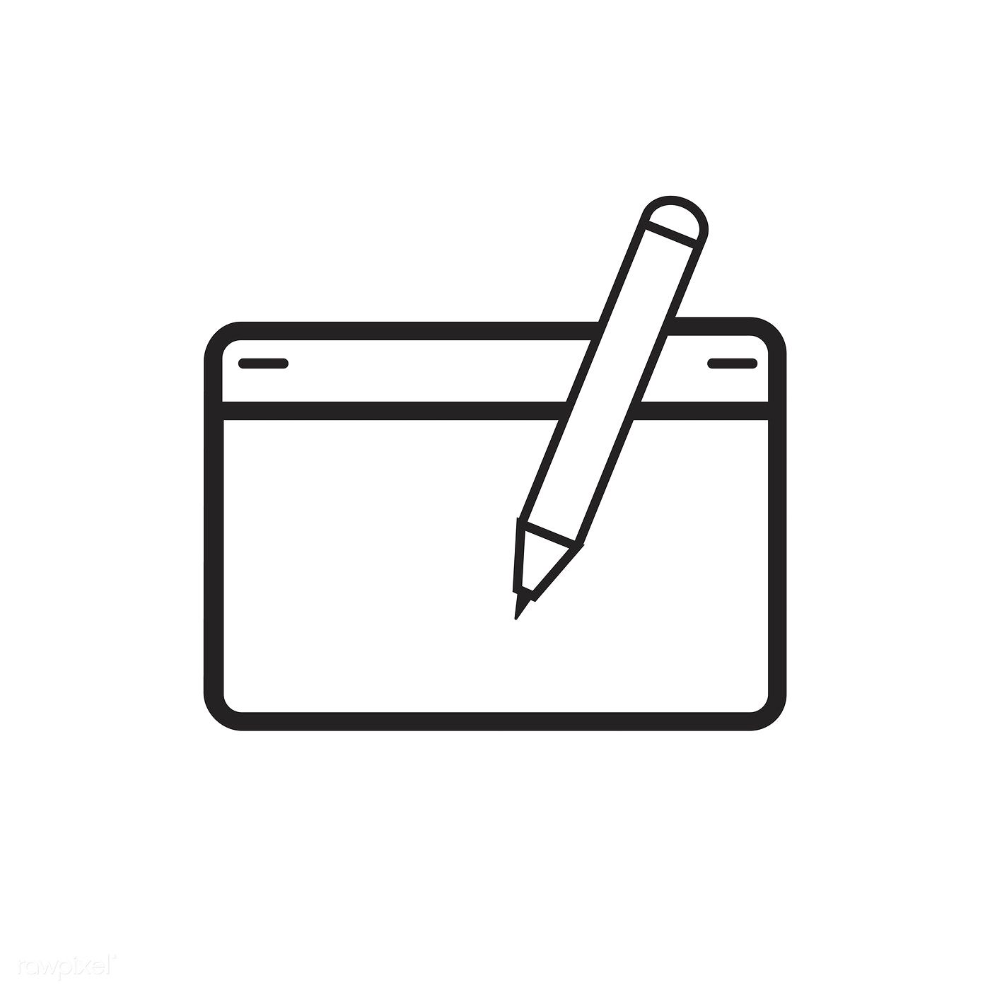 1400x1400 Pen Mouse Icon Vector Free Image