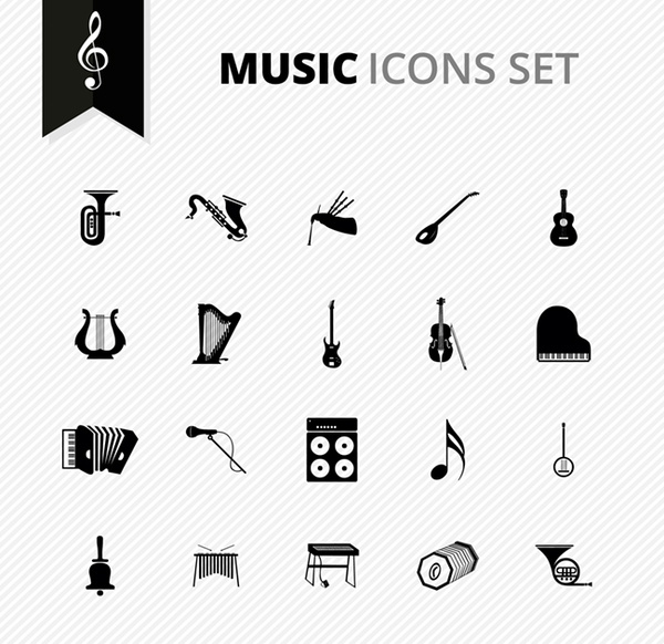 600x582 Music Icons Set Free Vector In Encapsulated Postscript