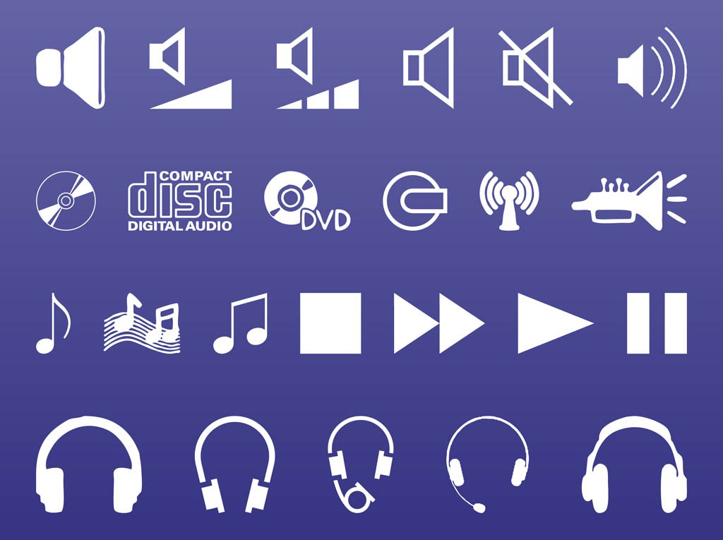 1024x765 Sound And Music Icons Vector Art Graphics