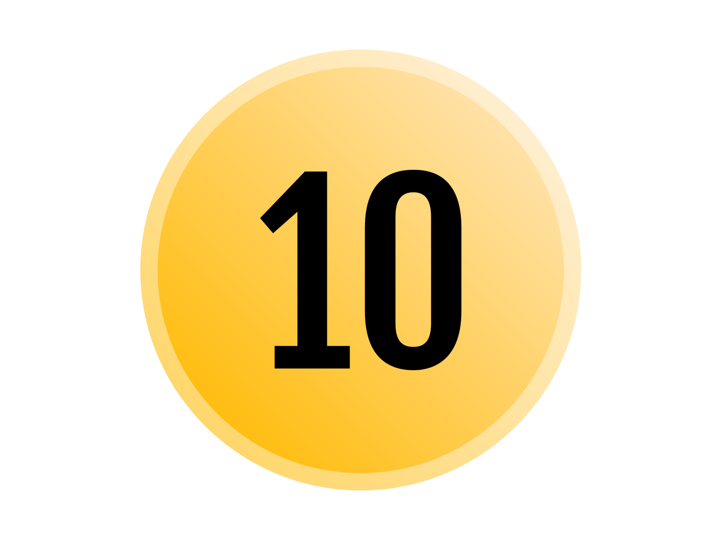 1440x1080 Yellow Round Number Flat Icons Png Download