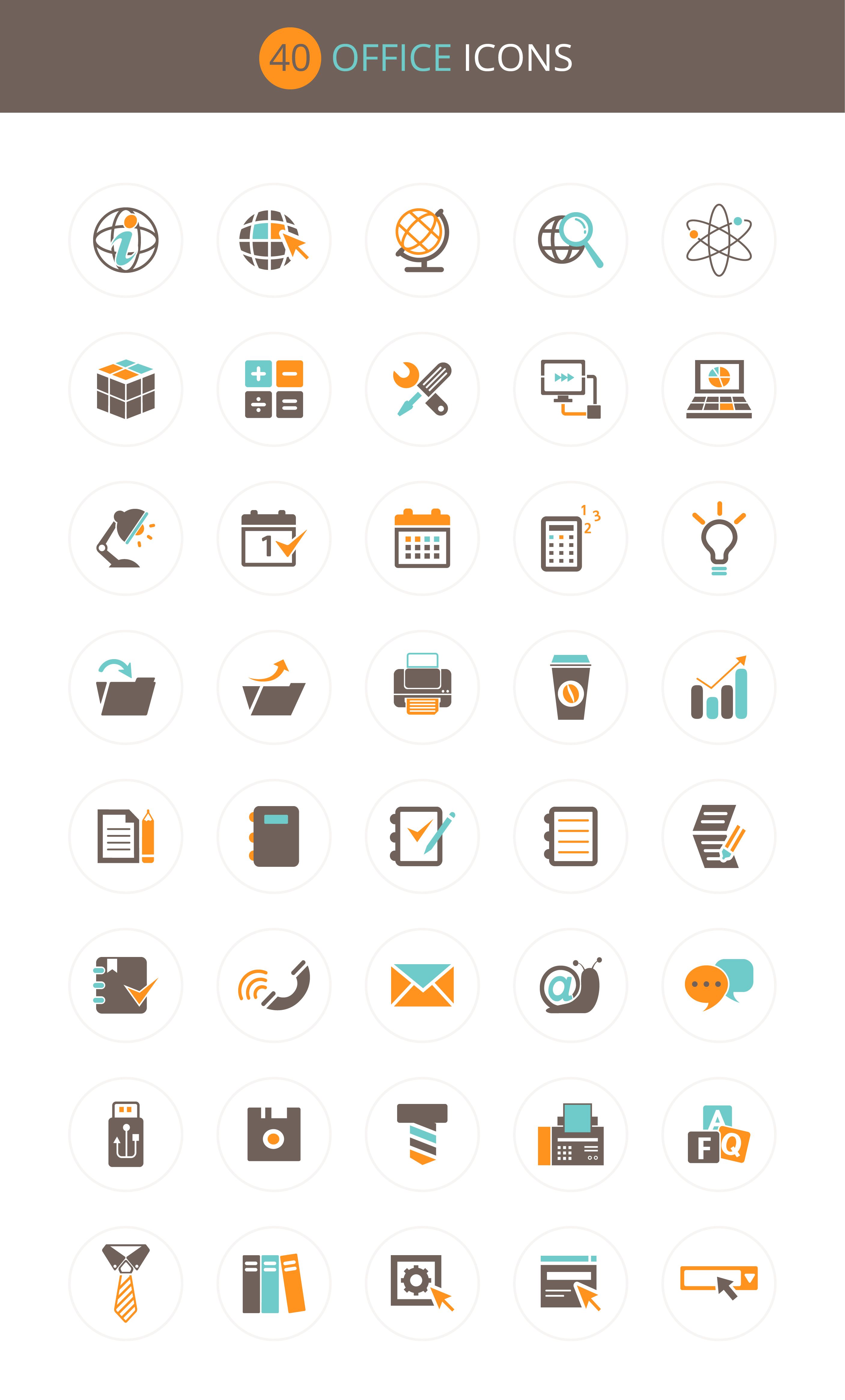 2813x4658 Free Download Office Icon Set