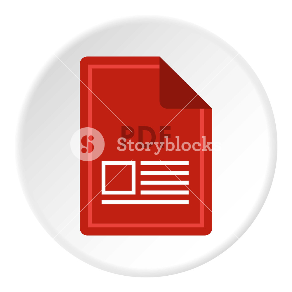 1000x1000 Pdf Icon In Flat Circle Isolated Vector Illustration For Web