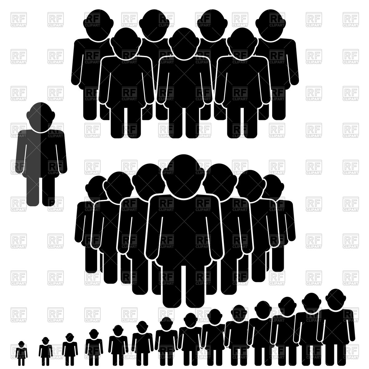 1200x1200 People Icon Set Isolated On A White Background Vector Image