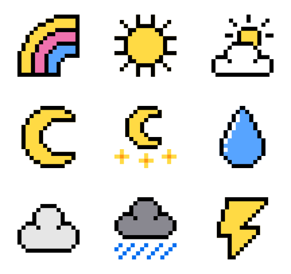 600x564 Pixel Icon Style Linear Color