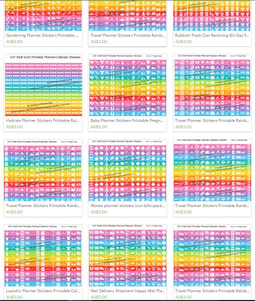 522x615 Free Printable Icon Planner Stickers