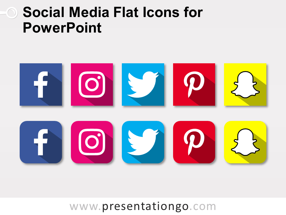 960x720 Social Media Flat Icons For Powerpoint