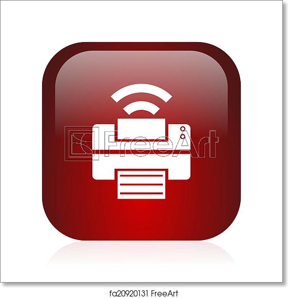 561x581 Free Art Print Of Printer Icon Square Red Glossy Icon Freeart