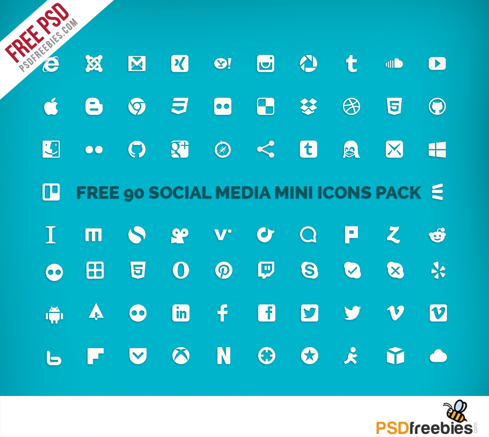Social Media Mini Icons Pack Free 1000x894 Social Media Mini Icons Pack Free