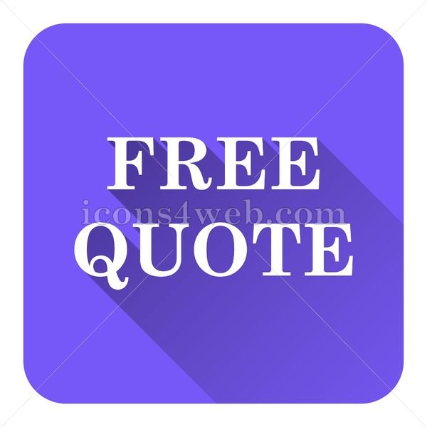 600x600 Free Quote Flat Icon With Long Shadow Vector