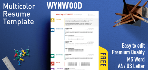 520x245 Free Resume Templates With Icons Rezumeet