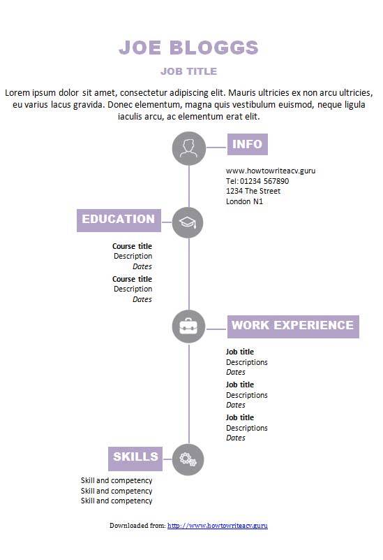 549x801 Free Timeline Icon Text Only Cv Resume Template In Microsoft Word