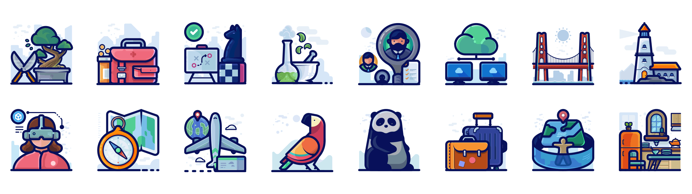 2280x639 Free Business Outline Icons