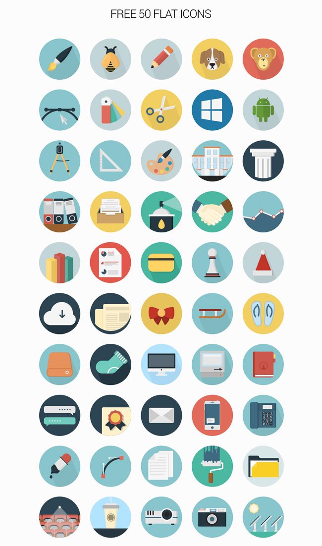 650x1102 Free Download New Flat Round Icons