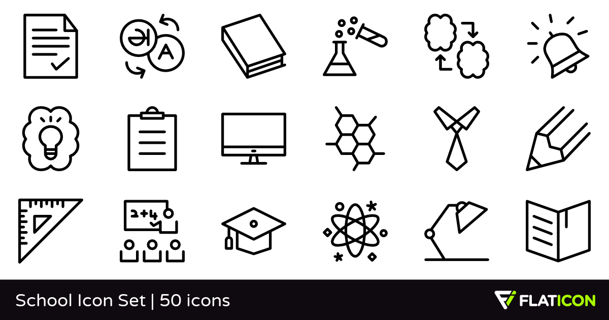 1200x630 School Icon Set Free Icons