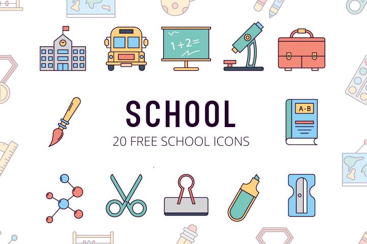 720x480 School Vector Free Icon Set