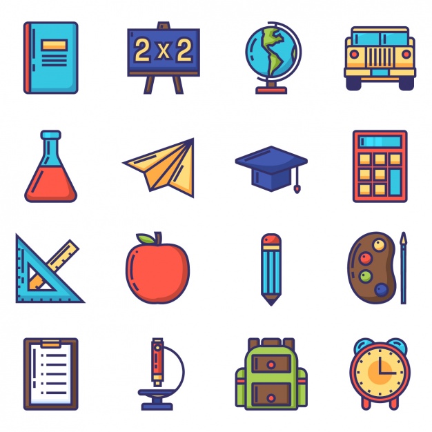 626x626 School Icons Collection Vector Free Download