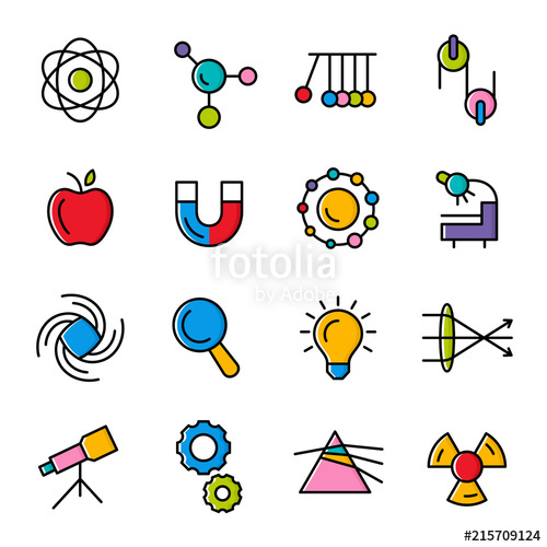500x500 Physics Science Icon Set Stock Image And Royalty Free Vector