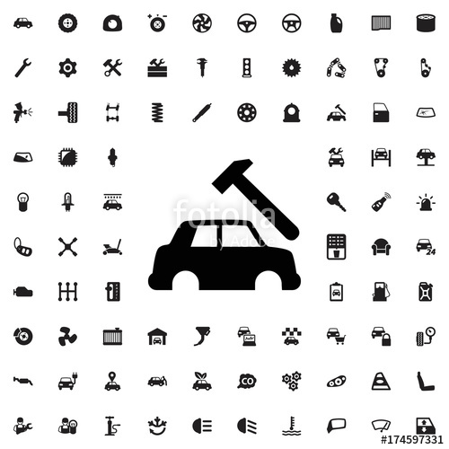 500x500 Car Body Repair Icon Set Of Filled Car Service Icons Stock