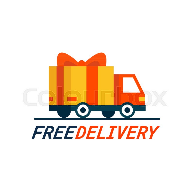 800x800 Free Delivery Concept Delivery Truck Stock Vector Colourbox