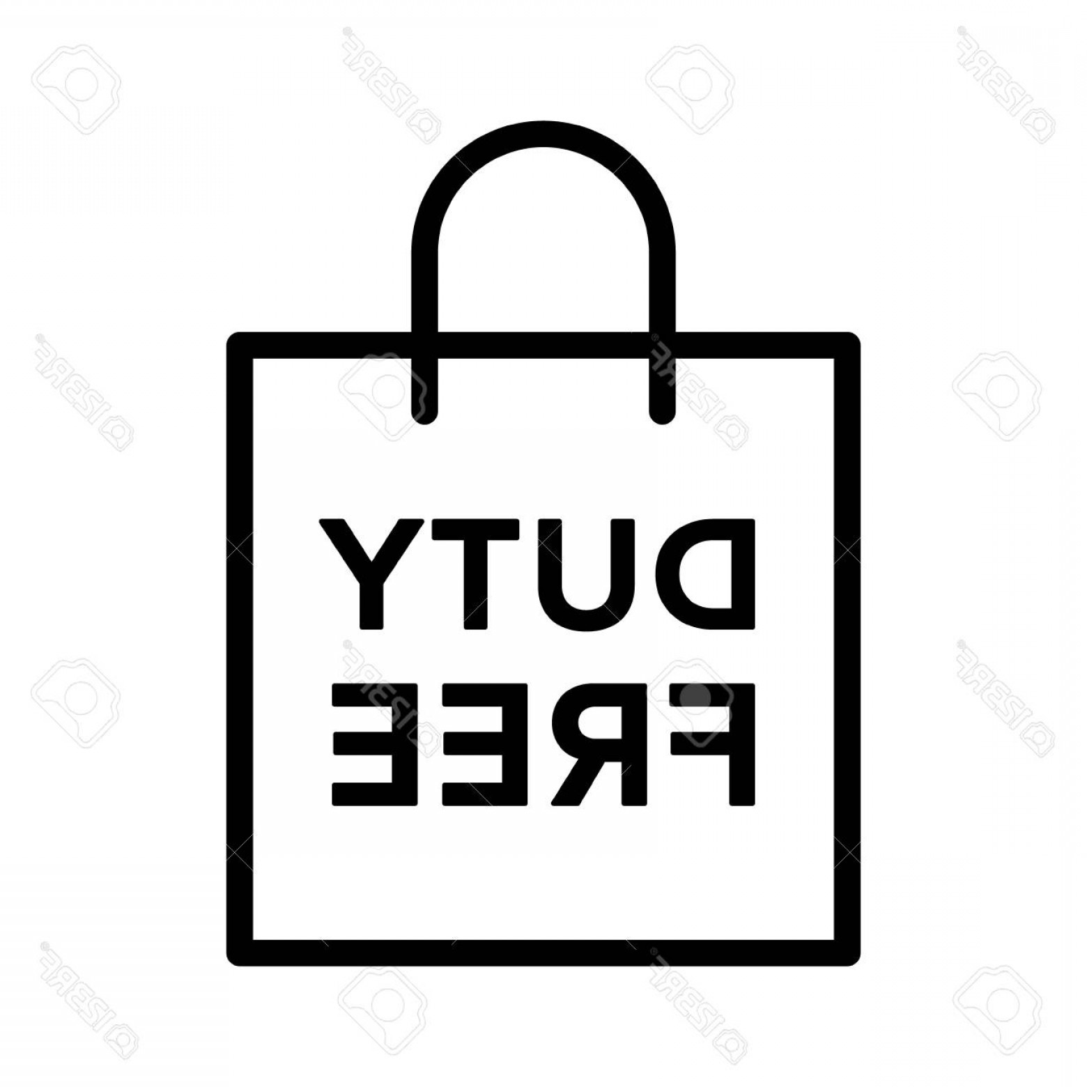 1560x1560 Photostock Vector Duty Free Shop Store Shopping Bag Flat Vector