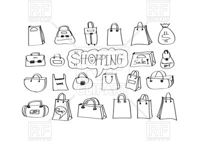 400x283 Doodle Shopping Bags Icon Set Vector Image Of Icons And Emblems