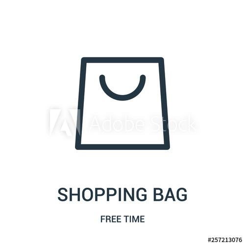 500x500 Shopping Bag Icon Vector From Free Time Collection Thin Line