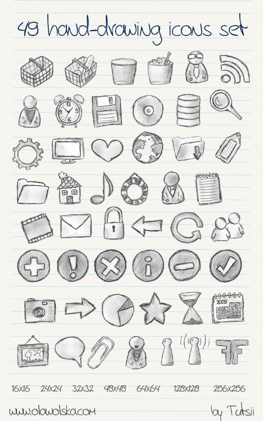 530x848 Creative Free Hand Drawn Icon Sets Inspirationfeed