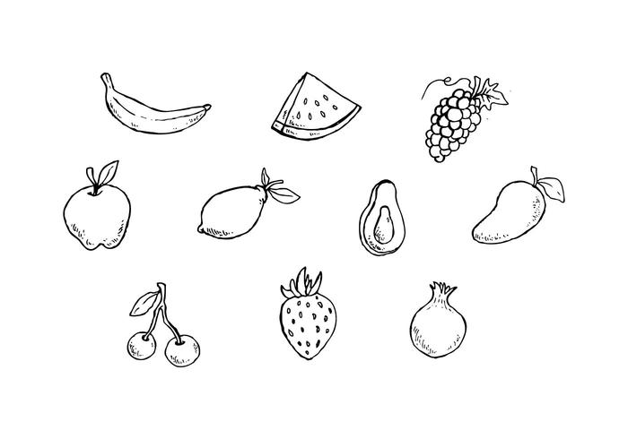 700x490 Free Fruits Sketch Icon Vector