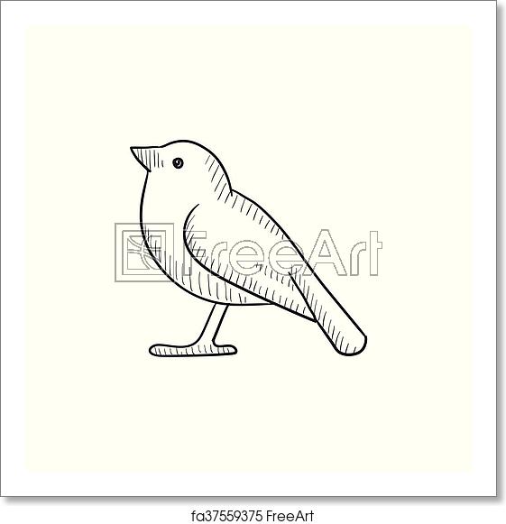 561x581 Free Art Print Of Bird Sketch Icon Bird Vector Sketch Icon