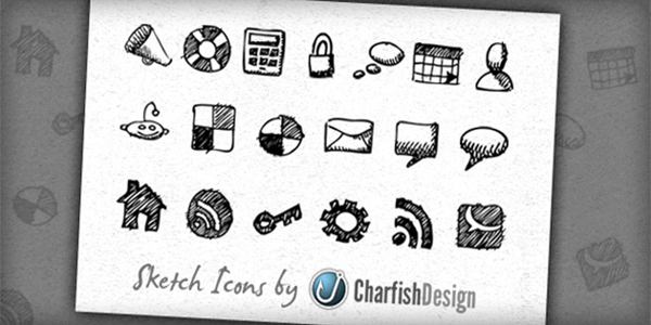 600x300 Free Hand Drawn Sketch Icons