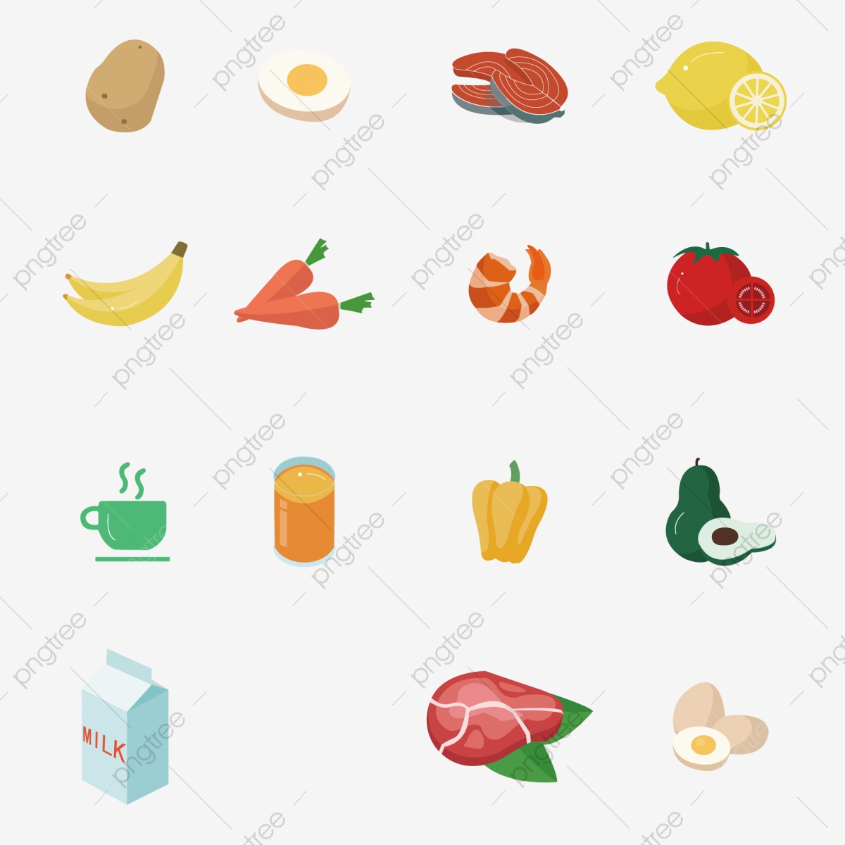 1200x1200 Food Small Icon Cartoon Hand Drawn Full Set Of Icons Breakfast