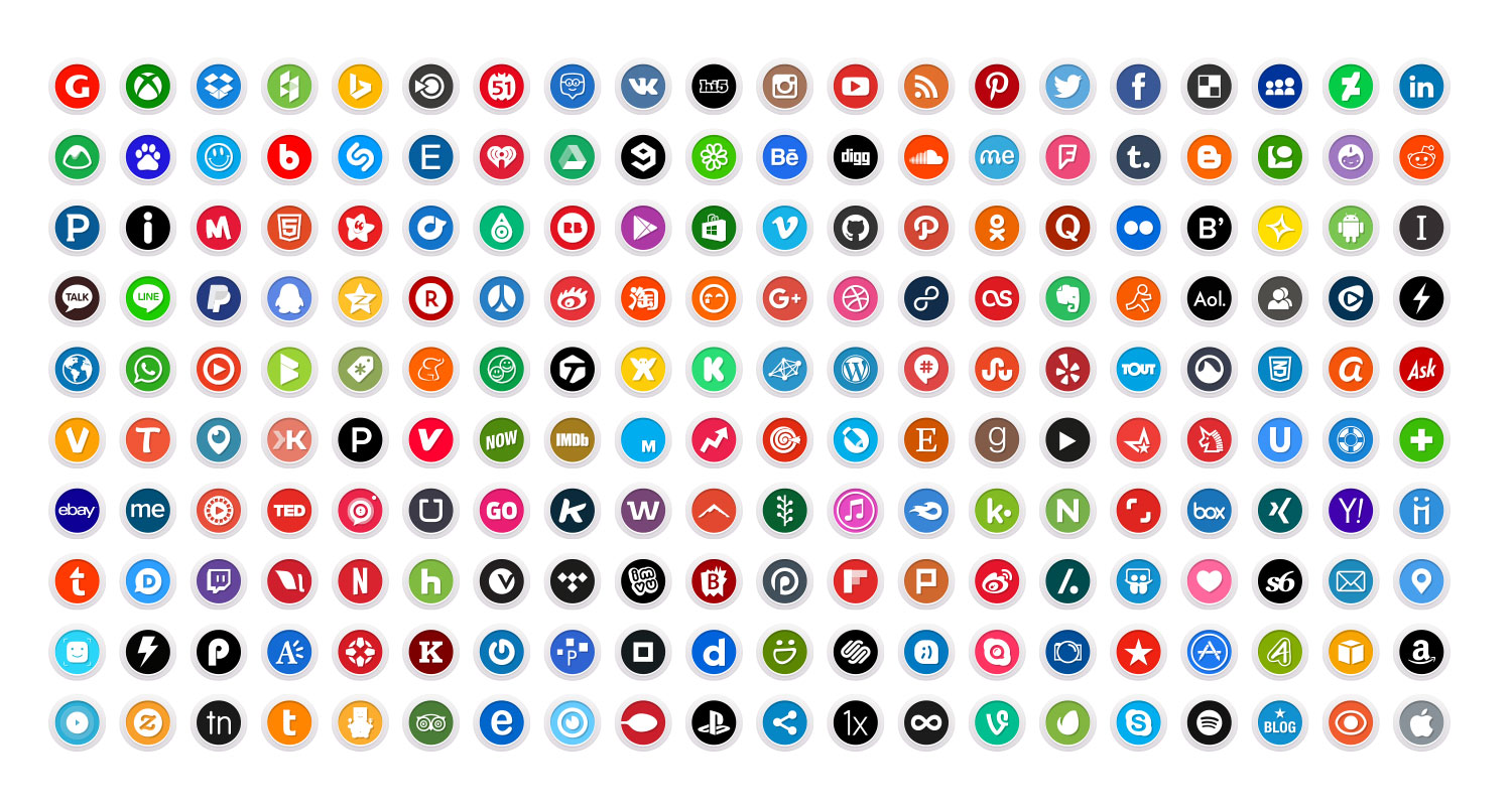 1500x804 Round High Quality Social Media Icons Free Premium